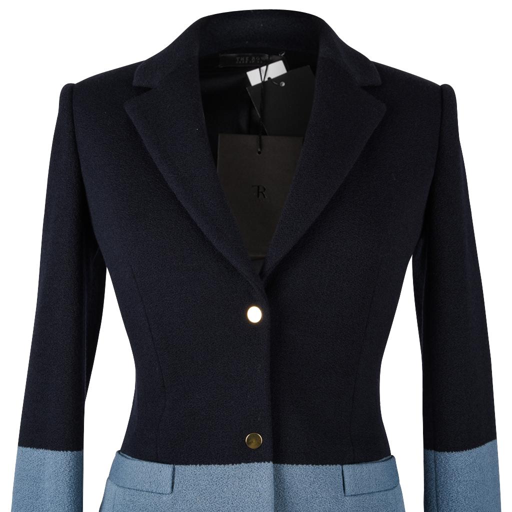 The Row Jacket Rich Navy and Slate Blue Single Breast 4  In New Condition In Miami, FL