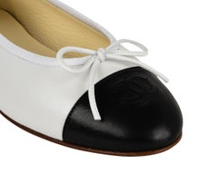 Chanel Shoes Ballerina Ballet Flats White / Black 39 / 9 New