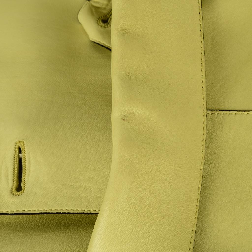 Gucci Coat Lambskin Leather Lime Yellow 40 / 8 13