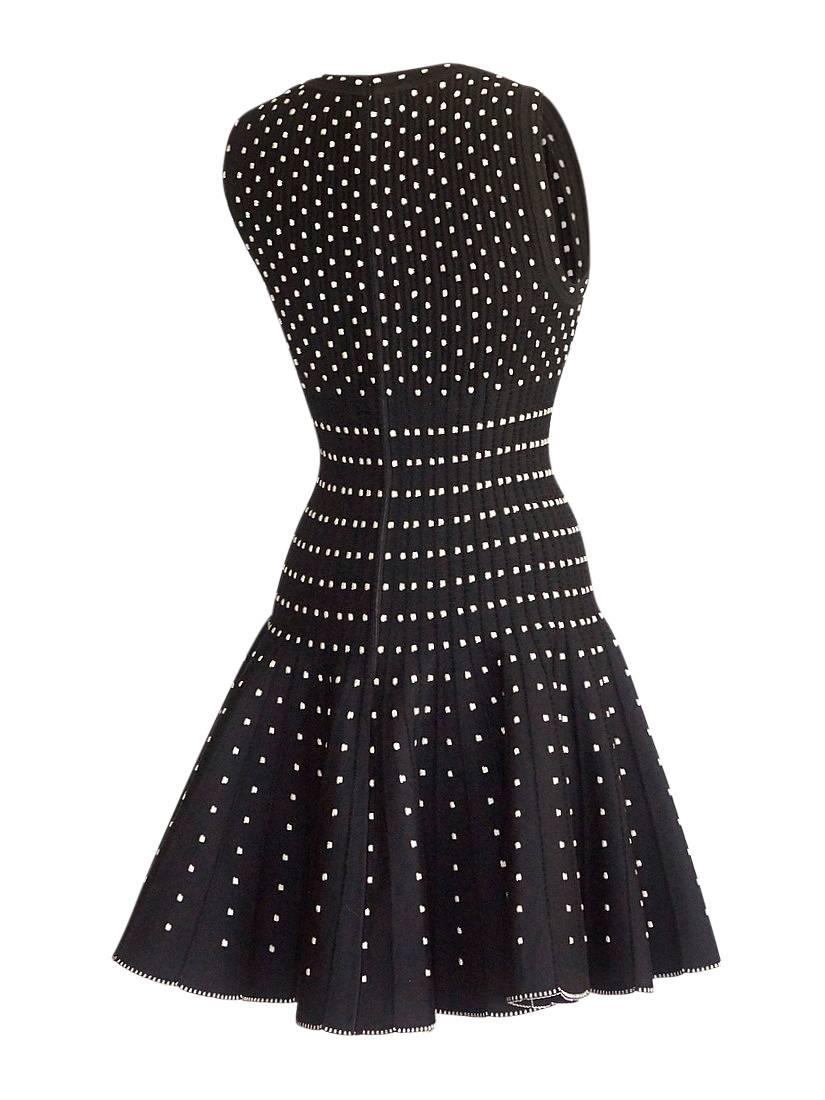Azzedine Alaia Dress Black Silver Detail Full Skirt 40 / 6  New For Sale 1