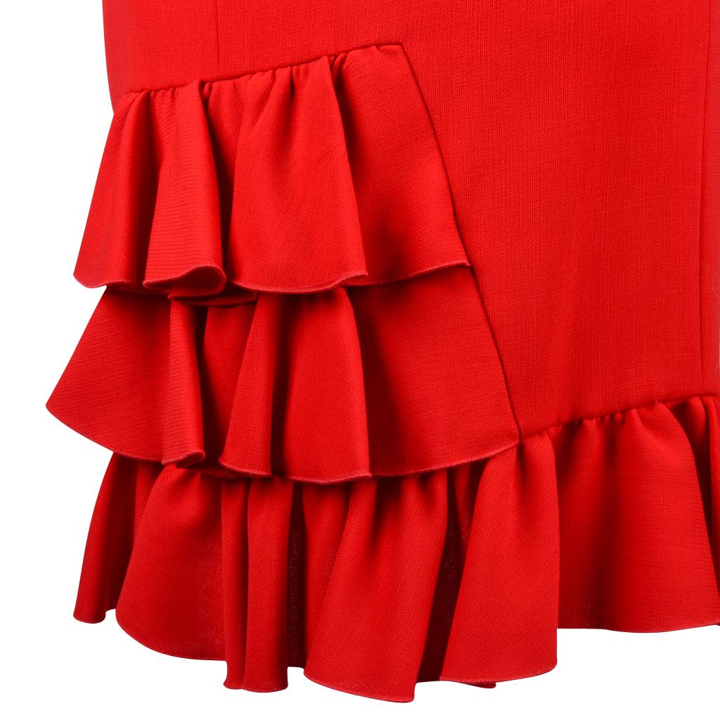 red ruffle skirt