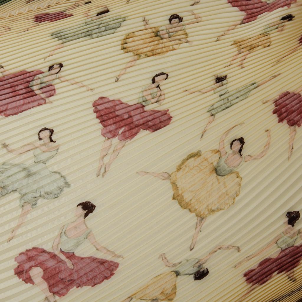 Beige Hermes Scarf Plisse La Danse / Jean-Louis Clerc Ballet Ballerinas Ivory Vintage