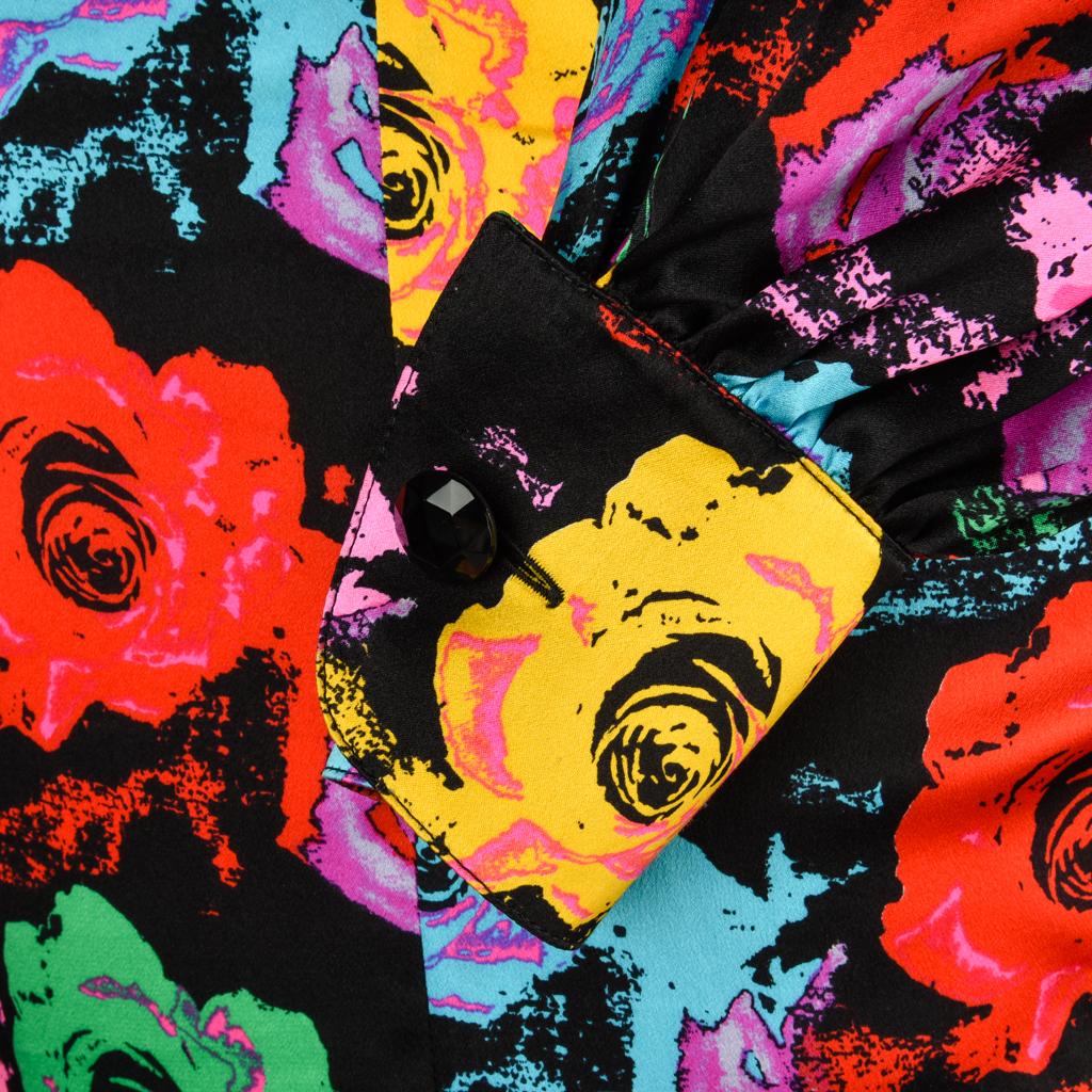 Emanuel Ungaro Vintage Blouse Floral Print Top fits 6