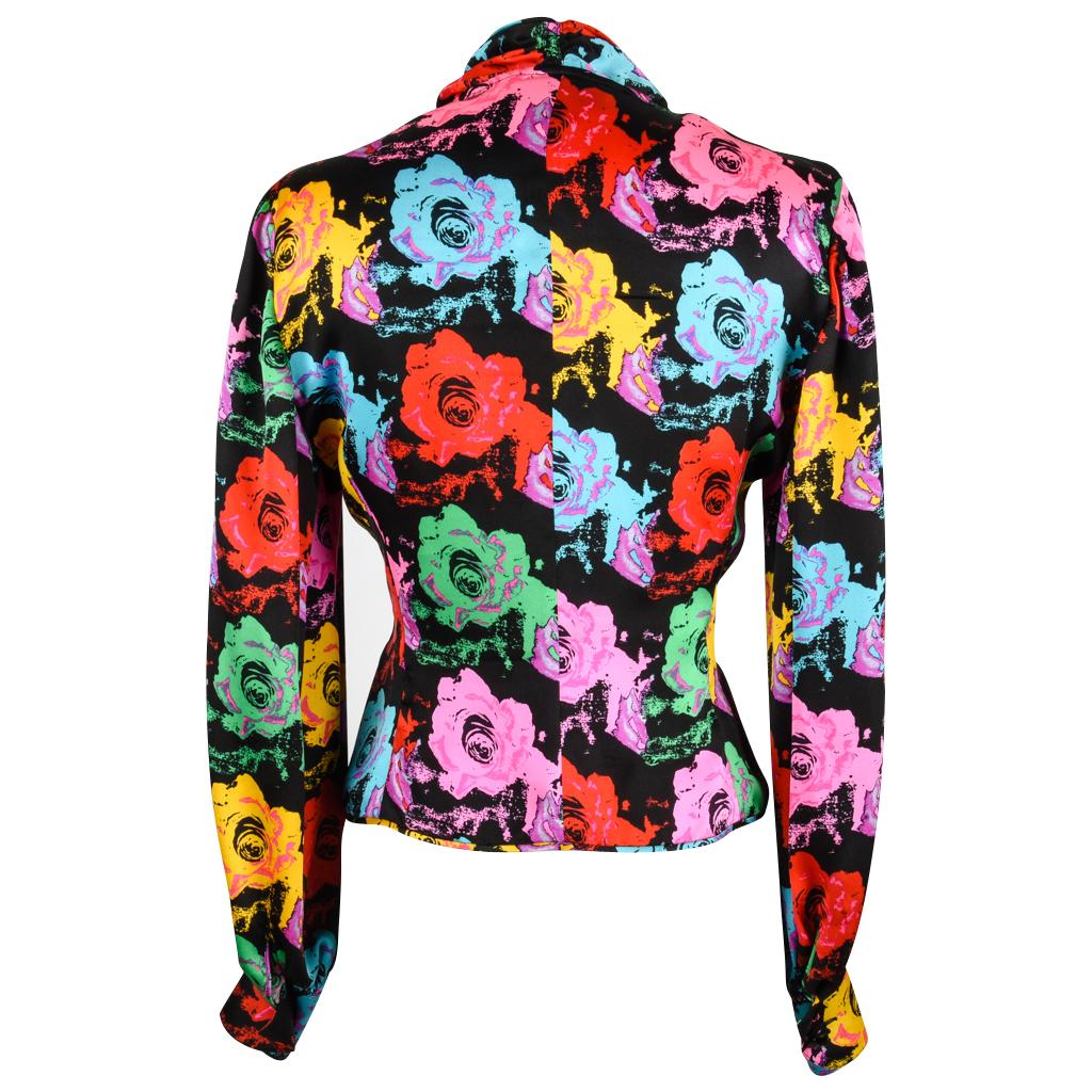 Women's Emanuel Ungaro Vintage Blouse Floral Print Top fits 6 For Sale