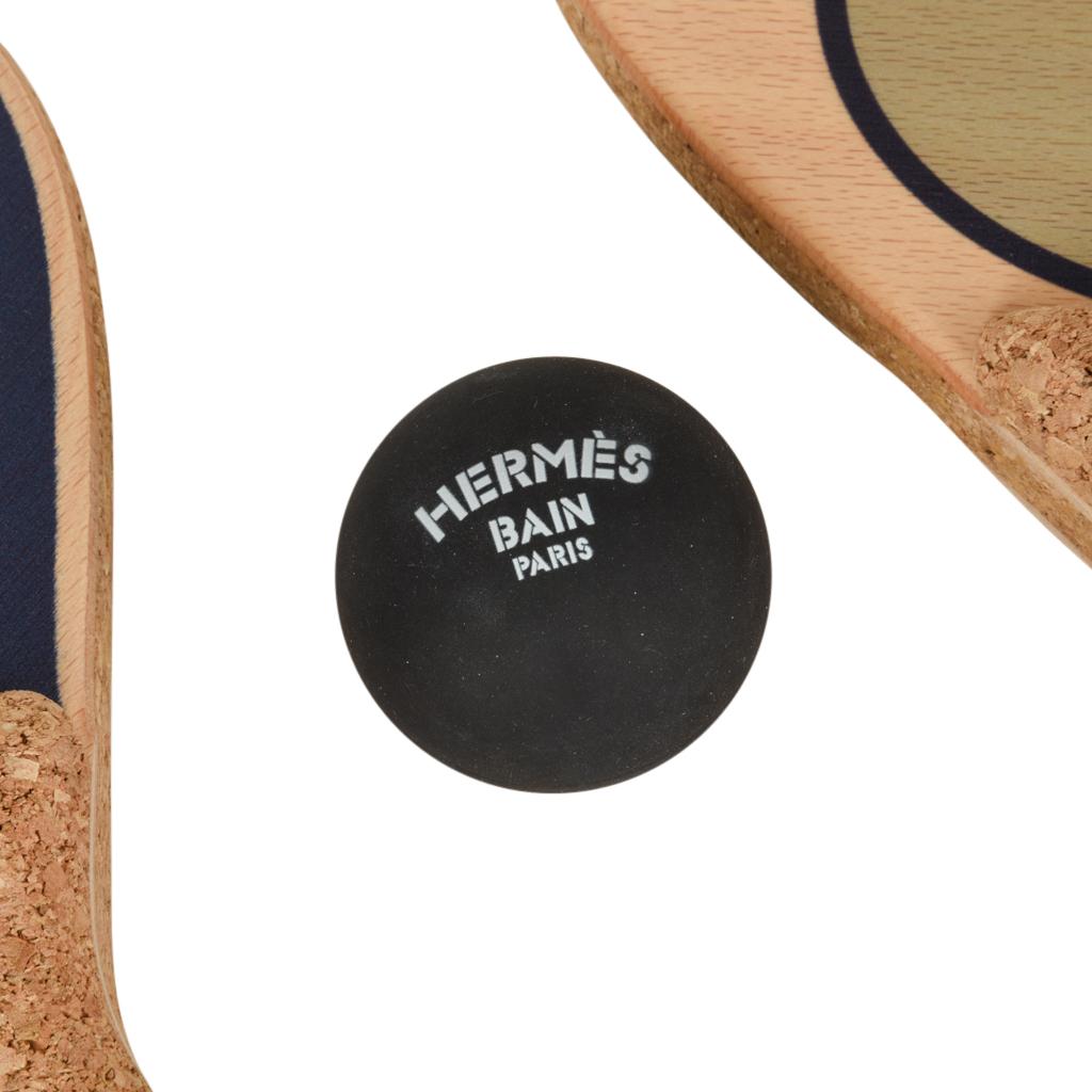 Black Hermes Paddle Ball Jex D'Animaux Set Blue Noir New