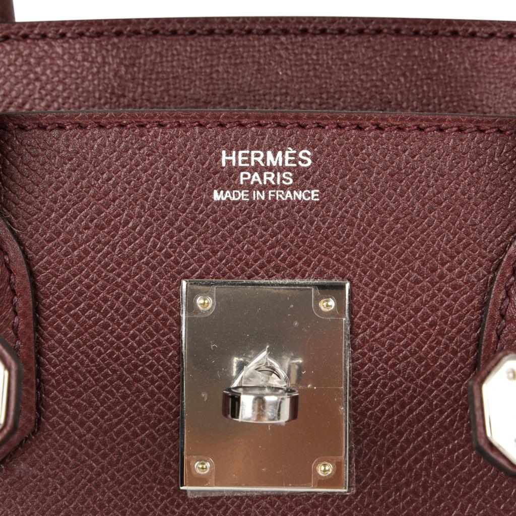 Brown Hermes Birkin 30 Bag Bordeaux Epsom Palladium Hardware