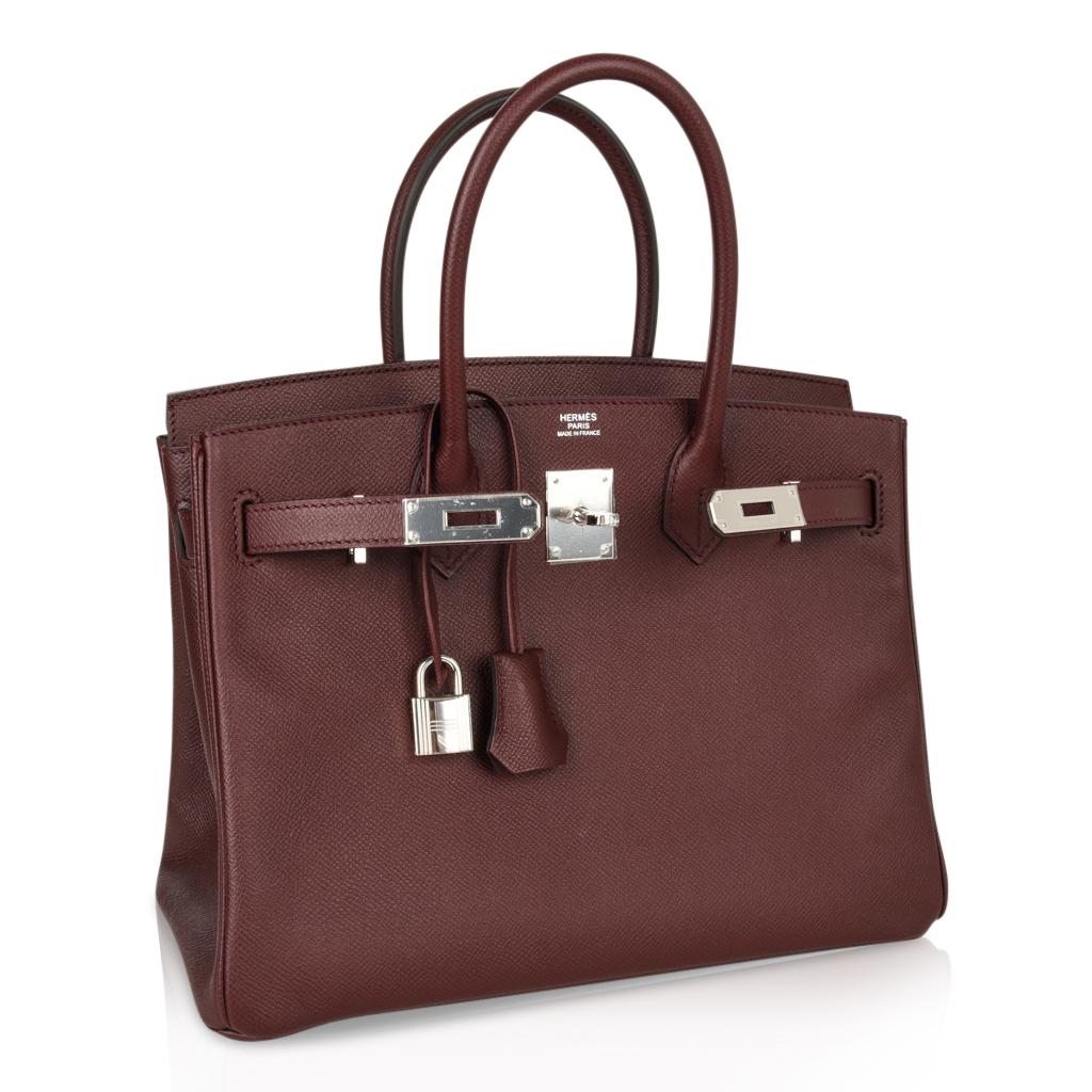 Hermes Birkin 30 Bag Bordeaux Epsom Palladium Hardware 3