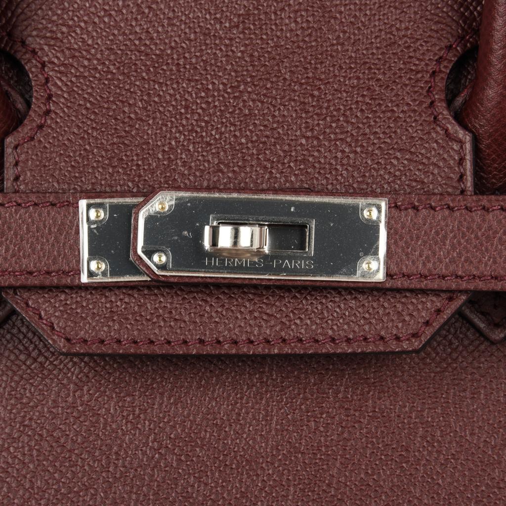 Hermes Birkin 30 Bag Bordeaux Epsom Palladium Hardware In New Condition In Miami, FL