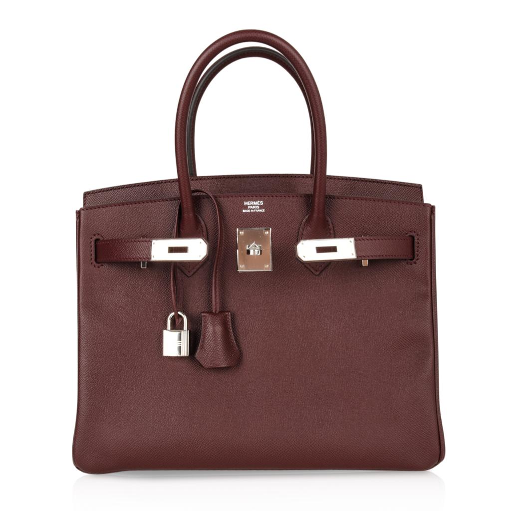 Hermes Birkin 30 Bag Bordeaux Epsom Palladium Hardware 4