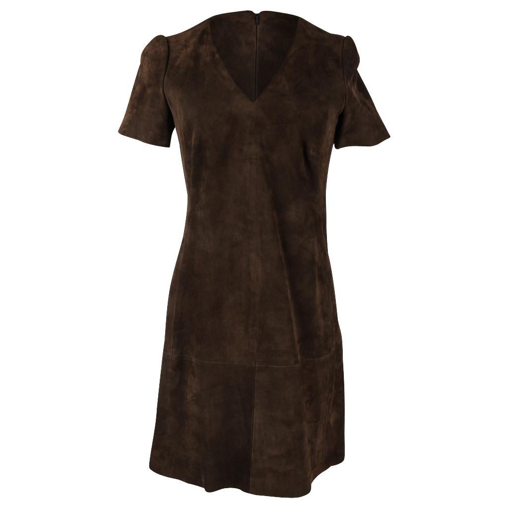 Black Balenciaga Dress Runway Lush Soft Rich Chocolate Brown Suede 38 / 4