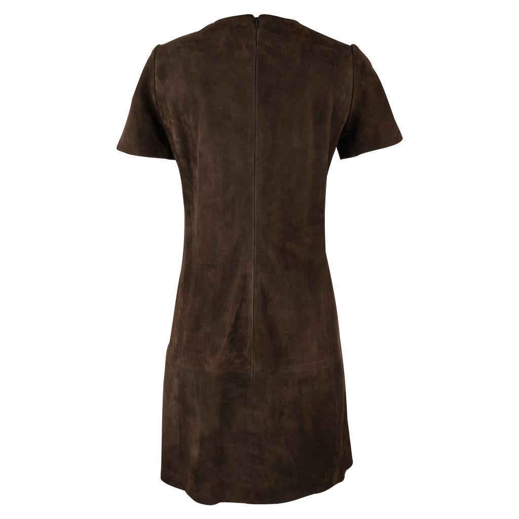 Balenciaga Dress Runway Lush Soft Rich Chocolate Brown Suede 38 / 4 In Excellent Condition In Miami, FL