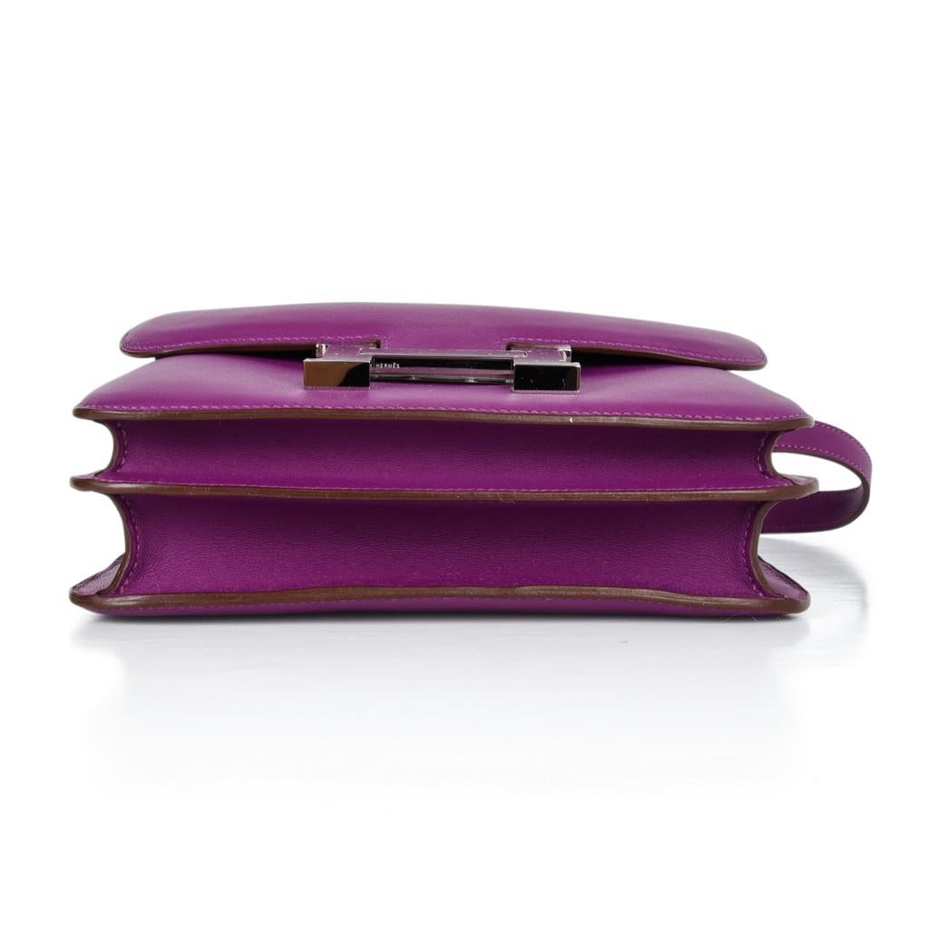Hermes Constance 24 Bag Purple Anemone Swift Palladium Hardware New w/Box 1