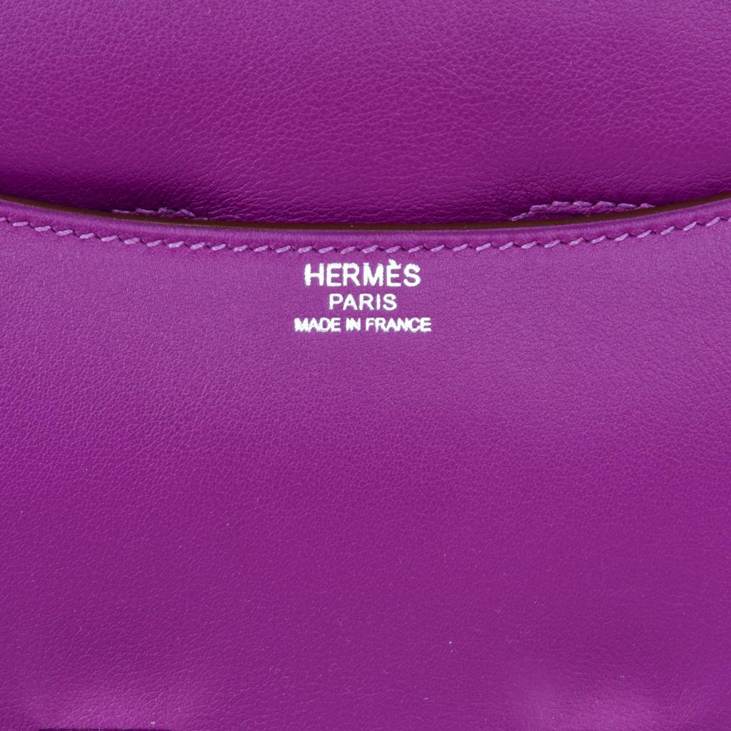 Women's Hermes Constance 24 Bag Purple Anemone Swift Palladium Hardware New w/Box