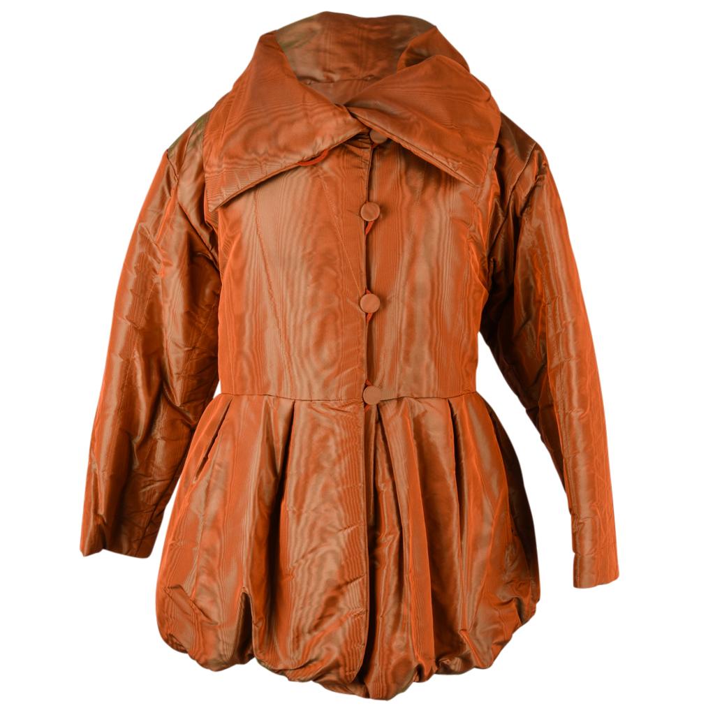 Women's Hermes  Vintage Jacket Exquisite Silk Moire Puffer Dramatic 36 / 6  For Sale