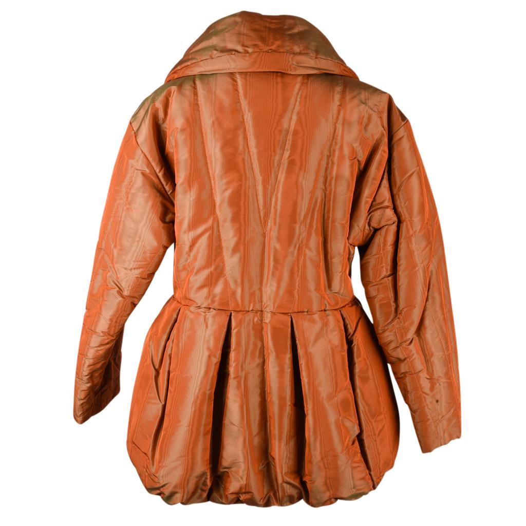 Hermes  Vintage Jacket Exquisite Silk Moire Puffer Dramatic 36 / 6  For Sale 5
