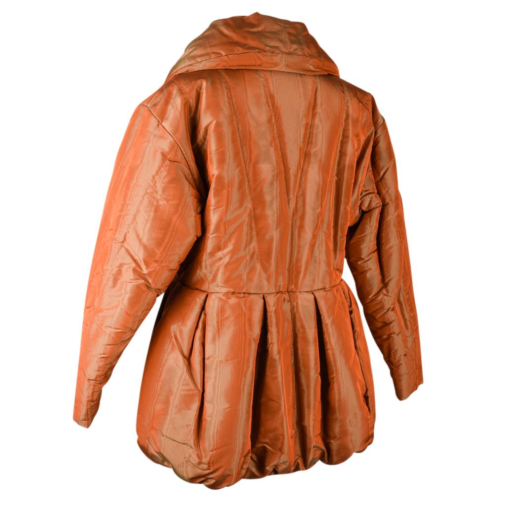 Hermes  Vintage Jacket Exquisite Silk Moire Puffer Dramatic 36 / 6  For Sale 6