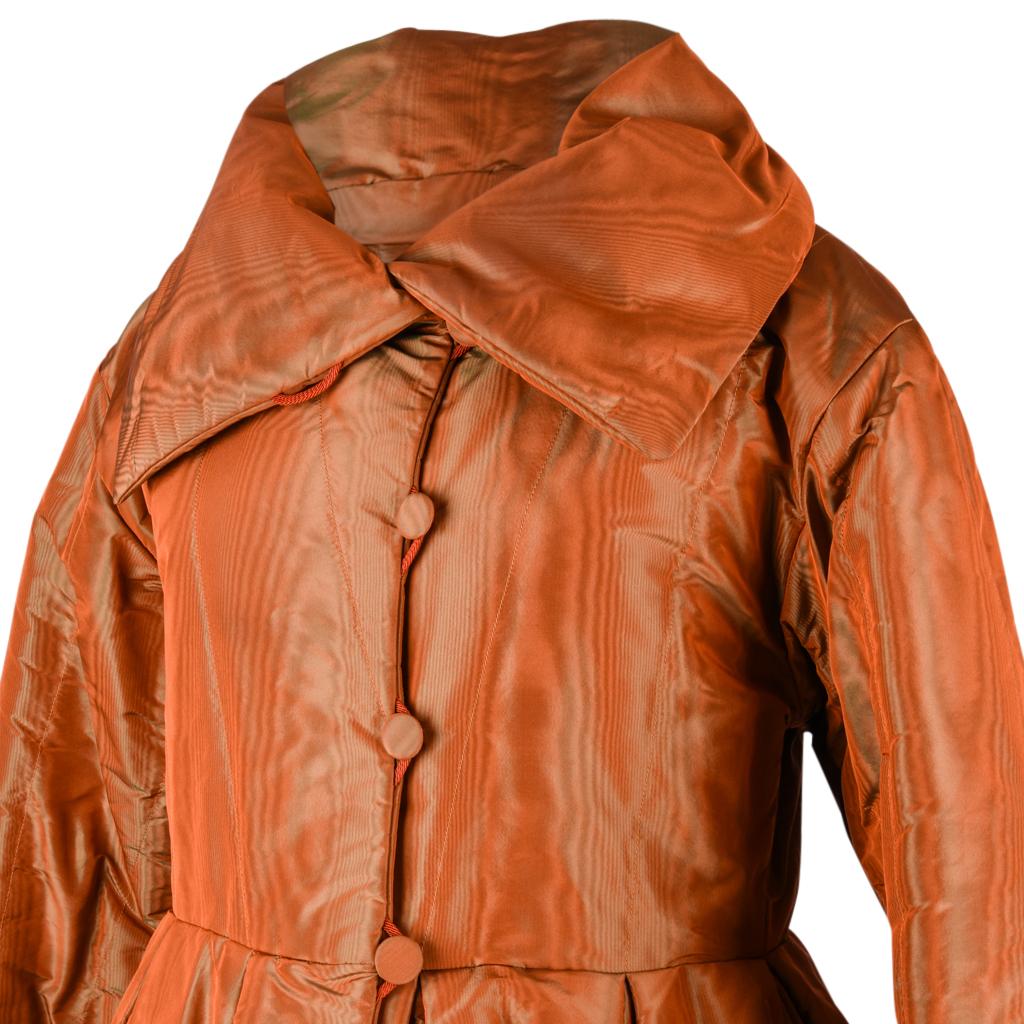 Hermes  Vintage Jacket Exquisite Silk Moire Puffer Dramatic 36 / 6  For Sale 2