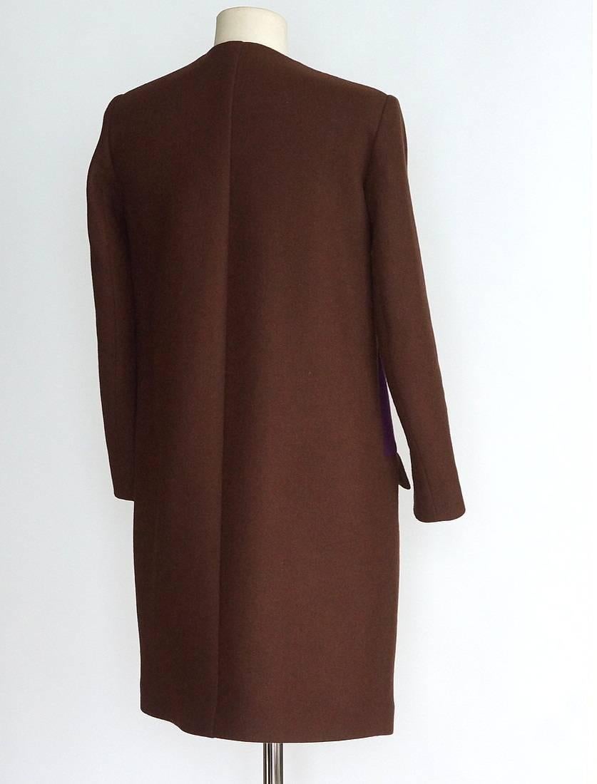 Black Etro Coat Jewel Toned Color Block Wool Sleek 42 / 8