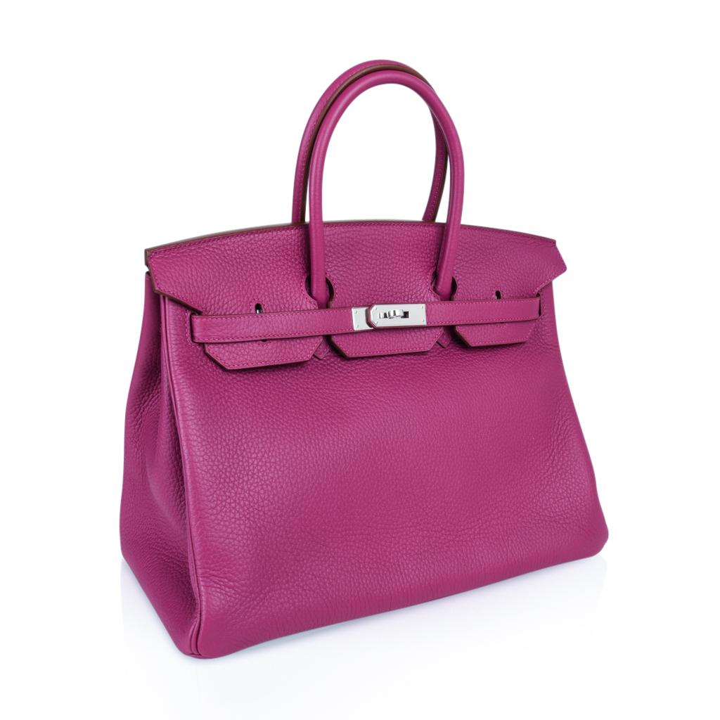 Purple Hermes Tosca HSS Clemence Palladium Birkin 35 Bag 