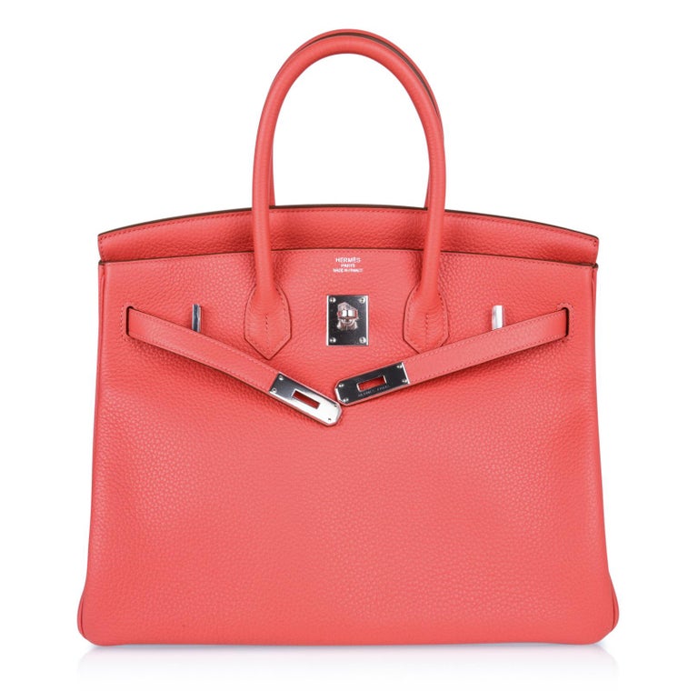 Hermes Birkin 35 Bag Rose Jaipur Pink Clemence Palladium Hardware For ...