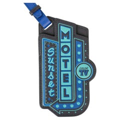 Hermes Sunset Motel Luggage Tag Blue Indigo Black Green