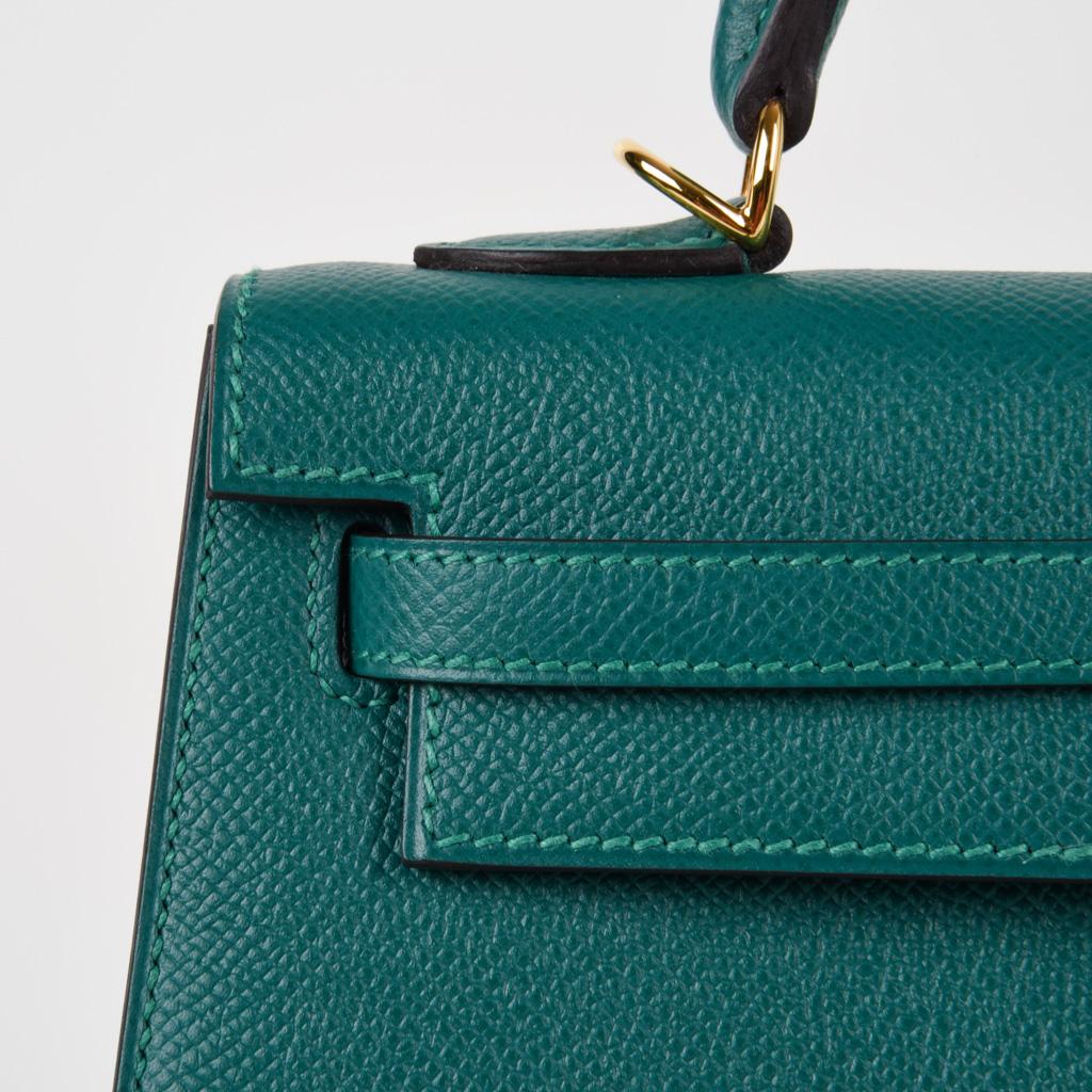 Hermes Kelly 25 Bag Sellier Malachite Gold Hardware Epsom 2