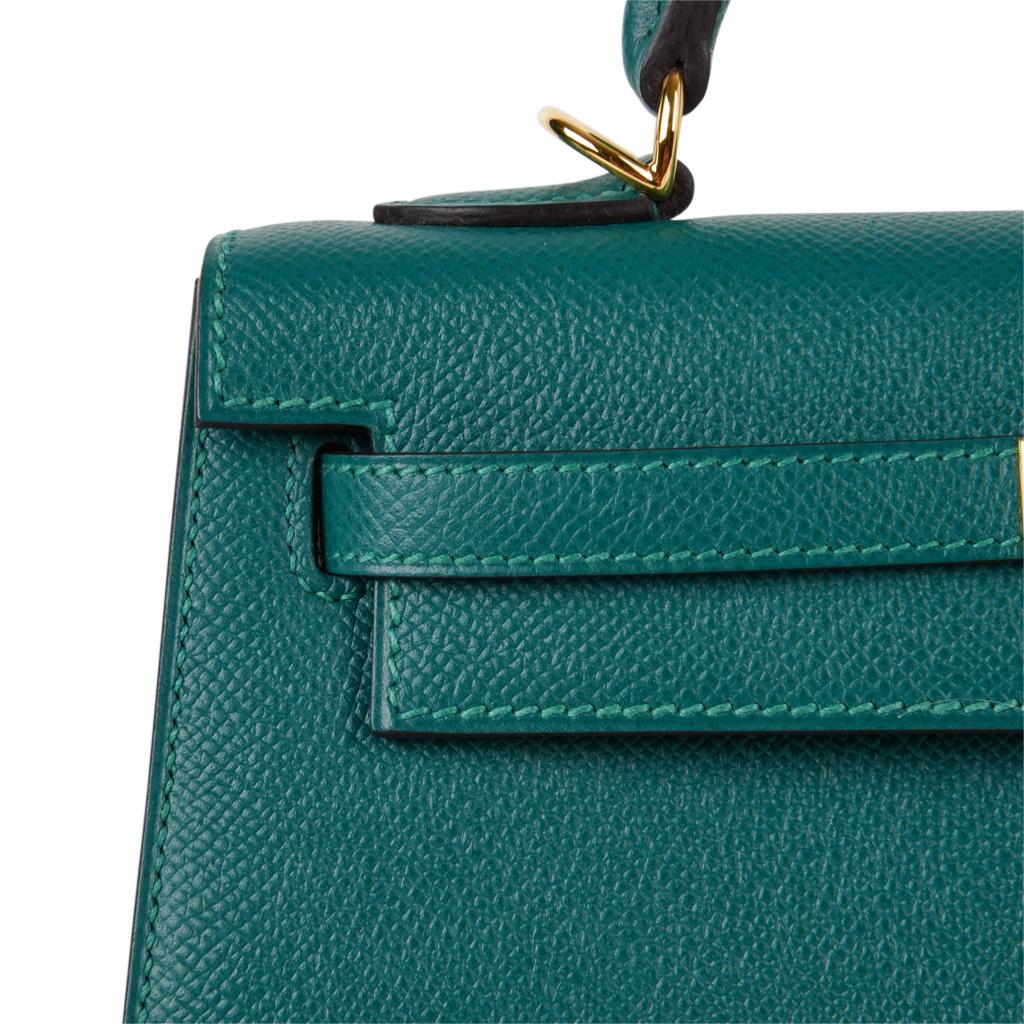 Hermes Kelly 25 Bag Sellier Malachite Gold Hardware Epsom 5