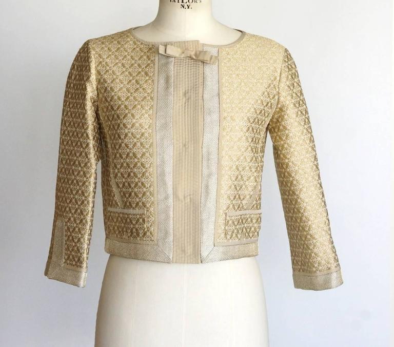 LOUIS VUITTON Jacket Gold Brocade Beautiful Fabric and Details 34 / 4 ...