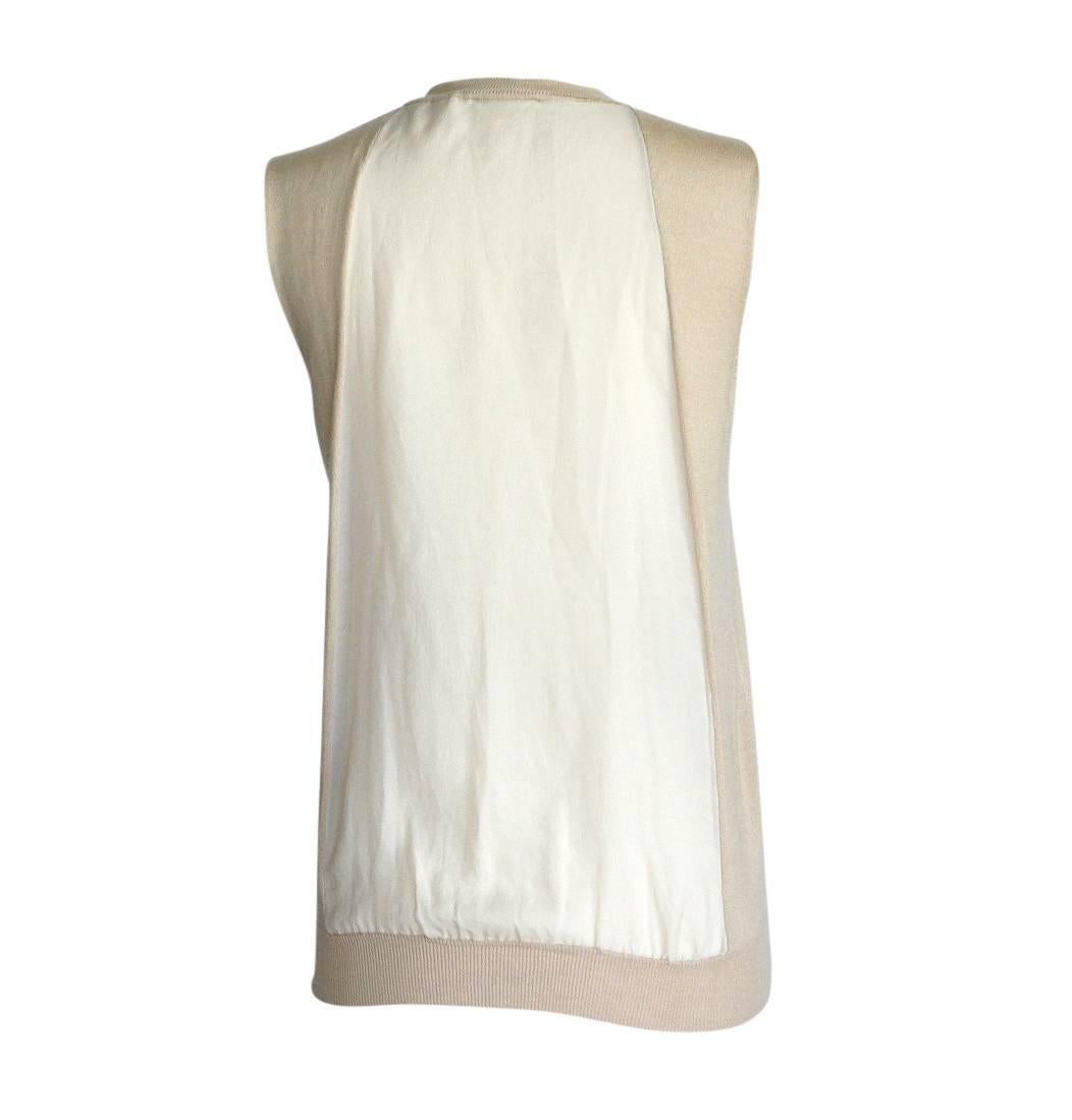 Beige Chloe Twinset Nude Cashmere Silk Semi Sheer Rear M New For Sale