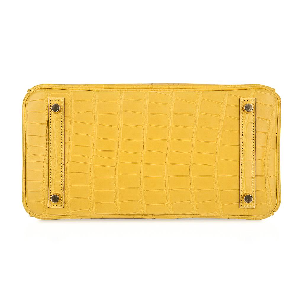 Hermes Birkin 30 Bag Mimosa Matte Alligator Gold Hardware 2