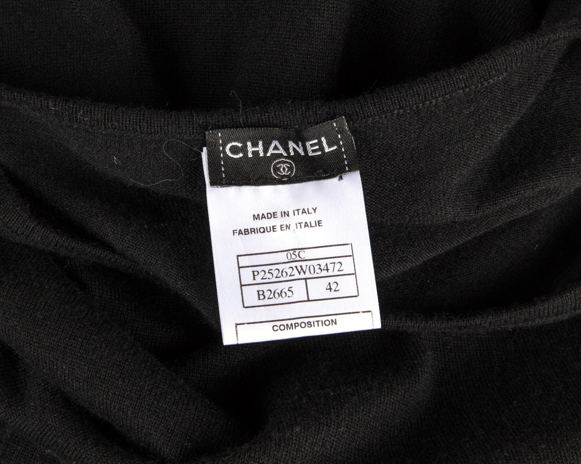 Chanel 05C Cashmere Top Fantasy Tweed Trim 42 / 8 Mint For Sale 6