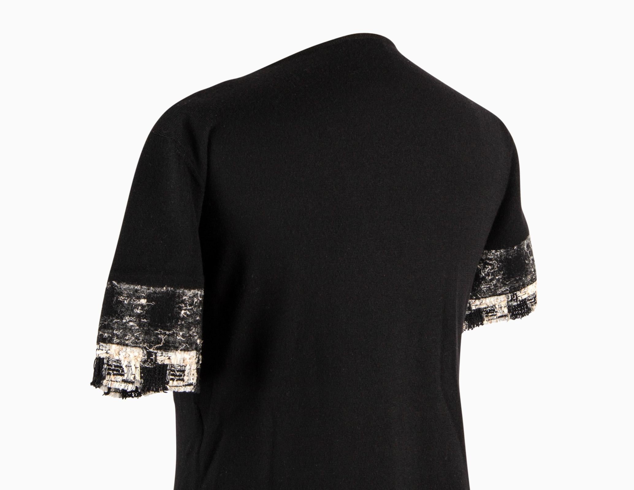 Haut Chanel 05C en cachemire avec bordure en tweed fantaisie couleur menthe, 42/8 en vente 6