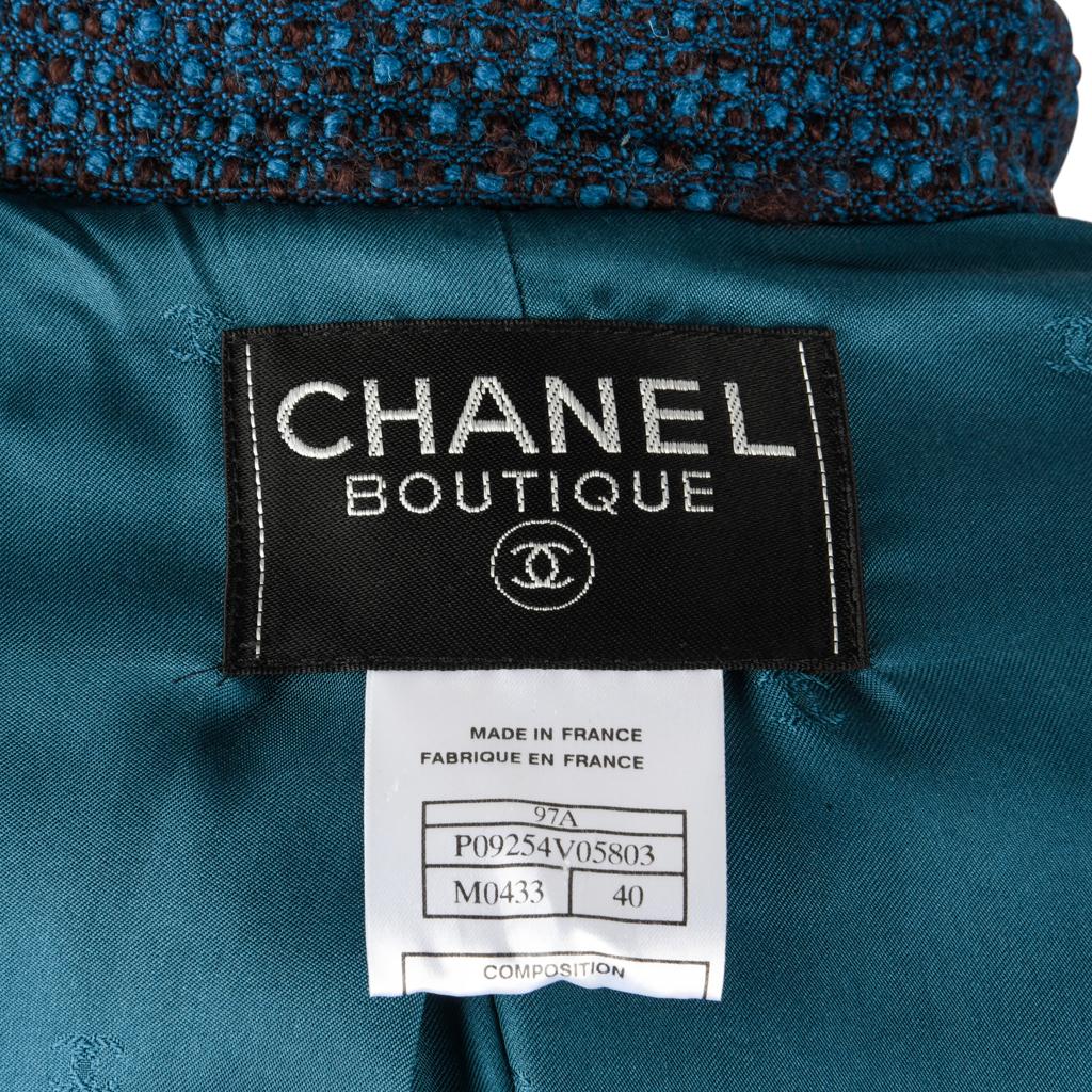 Chanel 97A Blue and Brown Chic Wearable 40 /  6 New Car Coat  5