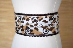 Azzedine Alaia Vintage Belt Corset Leopard Print Calf Fur 75/30