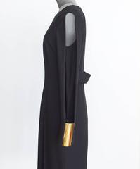 Gucci Dress Wide Gold Cuff Open Slit Sleeve Shoulder to Cuff  40 / 6