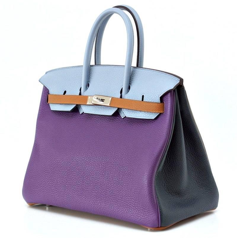 purple hermes birkin 35 bag  