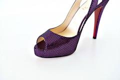 CHRISTIAN LOUBOUTIN Platform Shoe Hot Metallic Fuschia Black 7.5 / 37.5