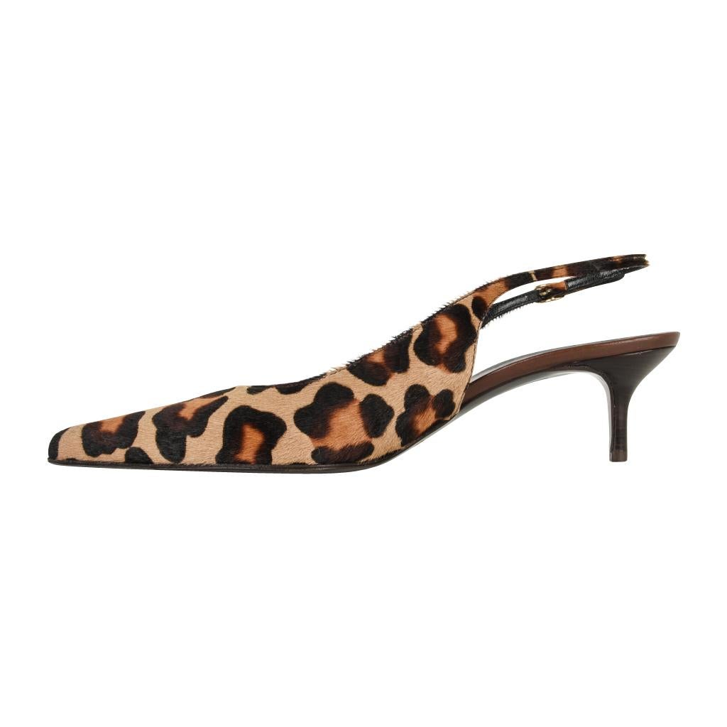 Black Dolce&Gabbana Shoe Pony Leopard Signature Slingback 40.5 fits 9.5 new