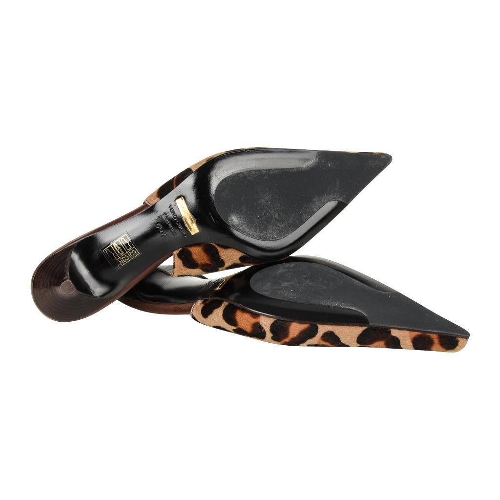 Dolce&Gabbana Shoe Pony Leopard Signature Slingback 40.5 fits 9.5 new 2
