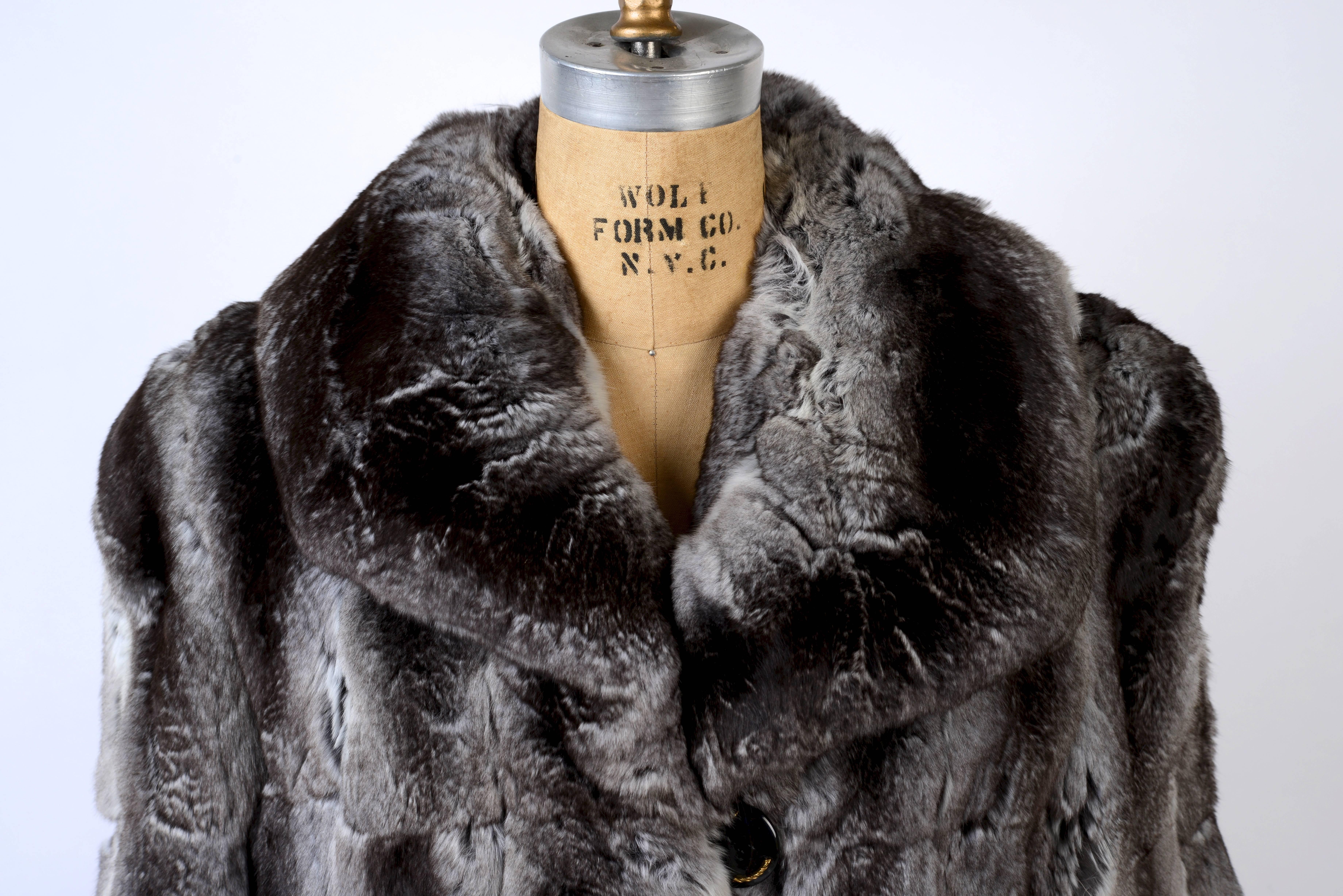 Revillon Grey Chinchilla Fur Coat In Excellent Condition In valatie, NY