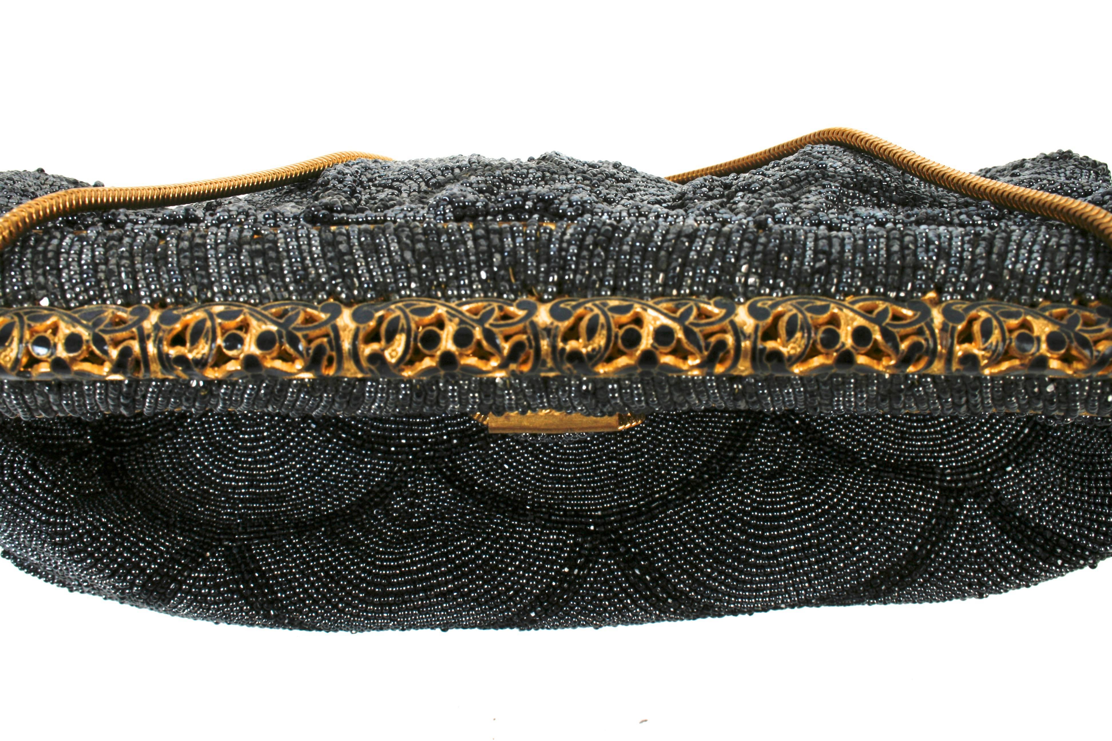 black scalloped bag