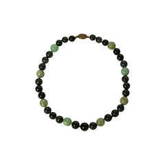 Chinese Jade Necklace w/ Vermeil Clasp