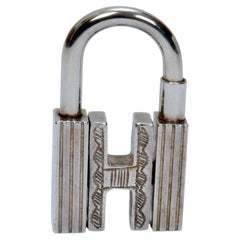 Hermes Sterling Silver Touareg H Motif Cadena Padlock Charm