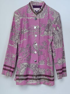 Custom Made Quadrille Blazer Featuring a Historic Asian Pattern Toile Fabric