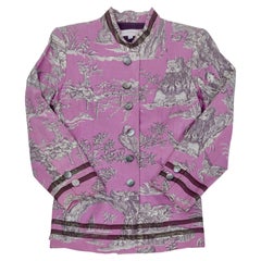 Custom Made Quadrille Blazer Featuring a Historic Asian Pattern Toile Fabric