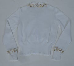 Milly of New York Real Sea Shell, Faux Pearl & Sequin Embellished Cardigan