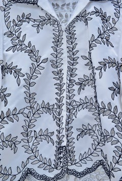Victor Costa Evening "Occasion" Jacket With Black Outlined Cutout Vines