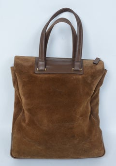 Bally Suede Tote with 2 Zippered Pockets and Zipper Closure, 2 Top Handles