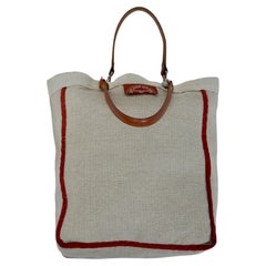 Francois Renier, Un Jour Un Sac Tweed, Leather Straps & Contrasting Red Striping