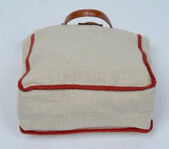 Francois Renier, Un Jour Un Sac Tweed, Leather Straps & Contrasting Red Striping